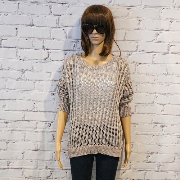 REISS - Poly space dye cotton blend open knit sweater - Picture 4 of 10